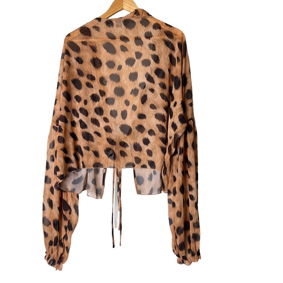 SNYDS 2 Piece Leopard Set Isle Tie Top And Pull On Pants - Picture 5 of 11